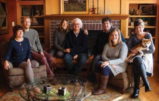 Holly and Steve Nissen (center) are shown with their children, from left, daughter Lyndsay Nissen and husband Elliot Thompson, son Matt Nissen and wife Janet, and daughter Kaitlyn Nissen.