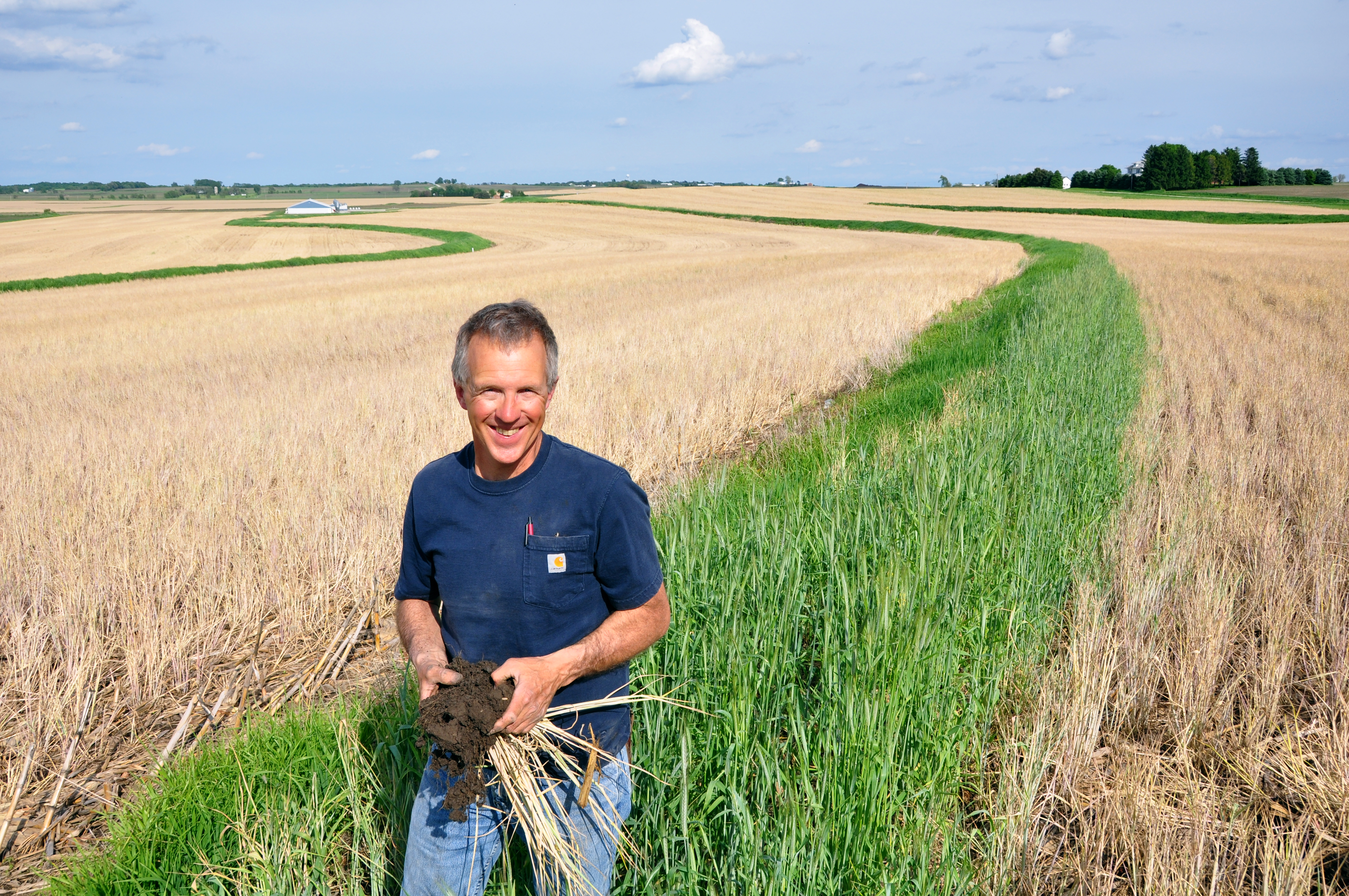 Steve Berger analyzes the soil in his field
