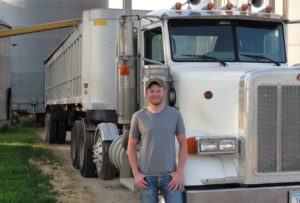 Ryan Augustine uses a position-sensitive x-ray technology to measure flowing grain